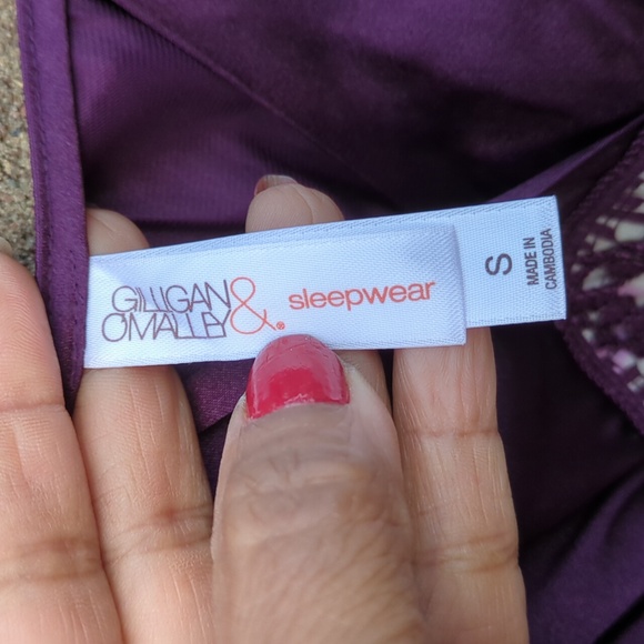 Luxe Satin Gown Sleepwear floral purple, Small Size. NWT - Picture 9 of 12